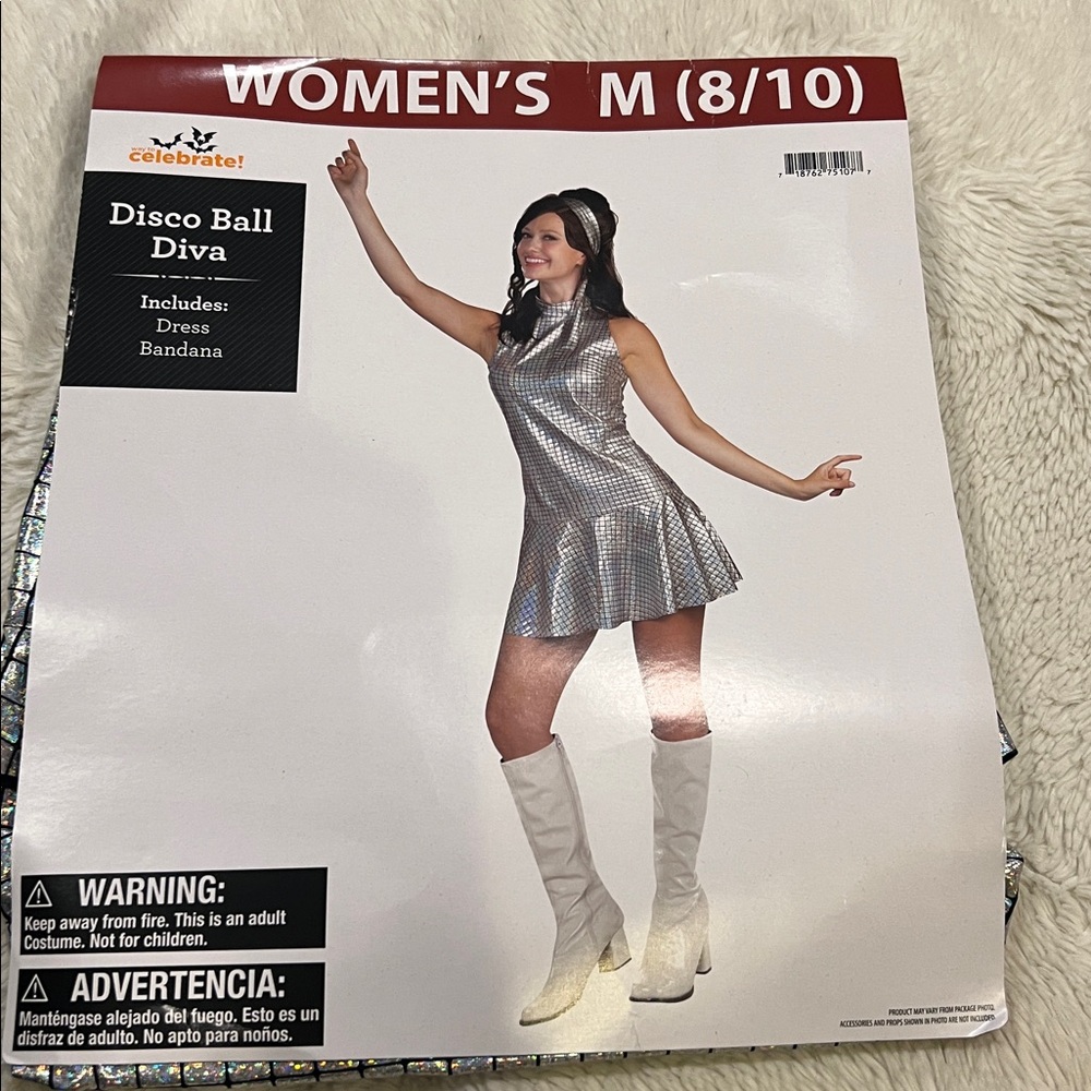 Celebrate It Silver Metallic Disco Dress with Bandana